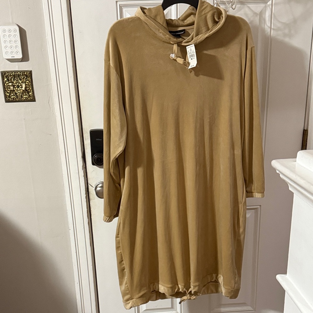 Ashley Stewart Tan Hooded Dress